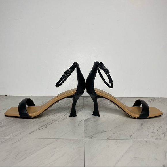 New! Marc Fisher Derine Black Leather Square Toe Heeled Sandal 7 1/2 - Picture 7 of 13